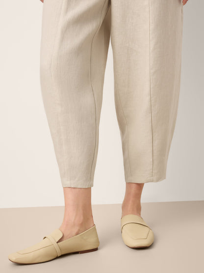 LANEY Drawstring Waist Tapered Cropped Pants
