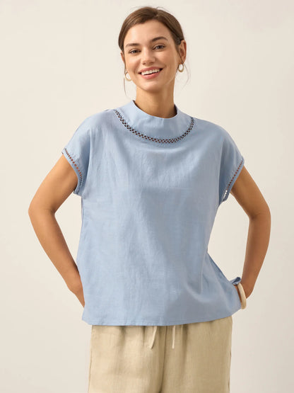 QUINN Cutout Turtleneck Top