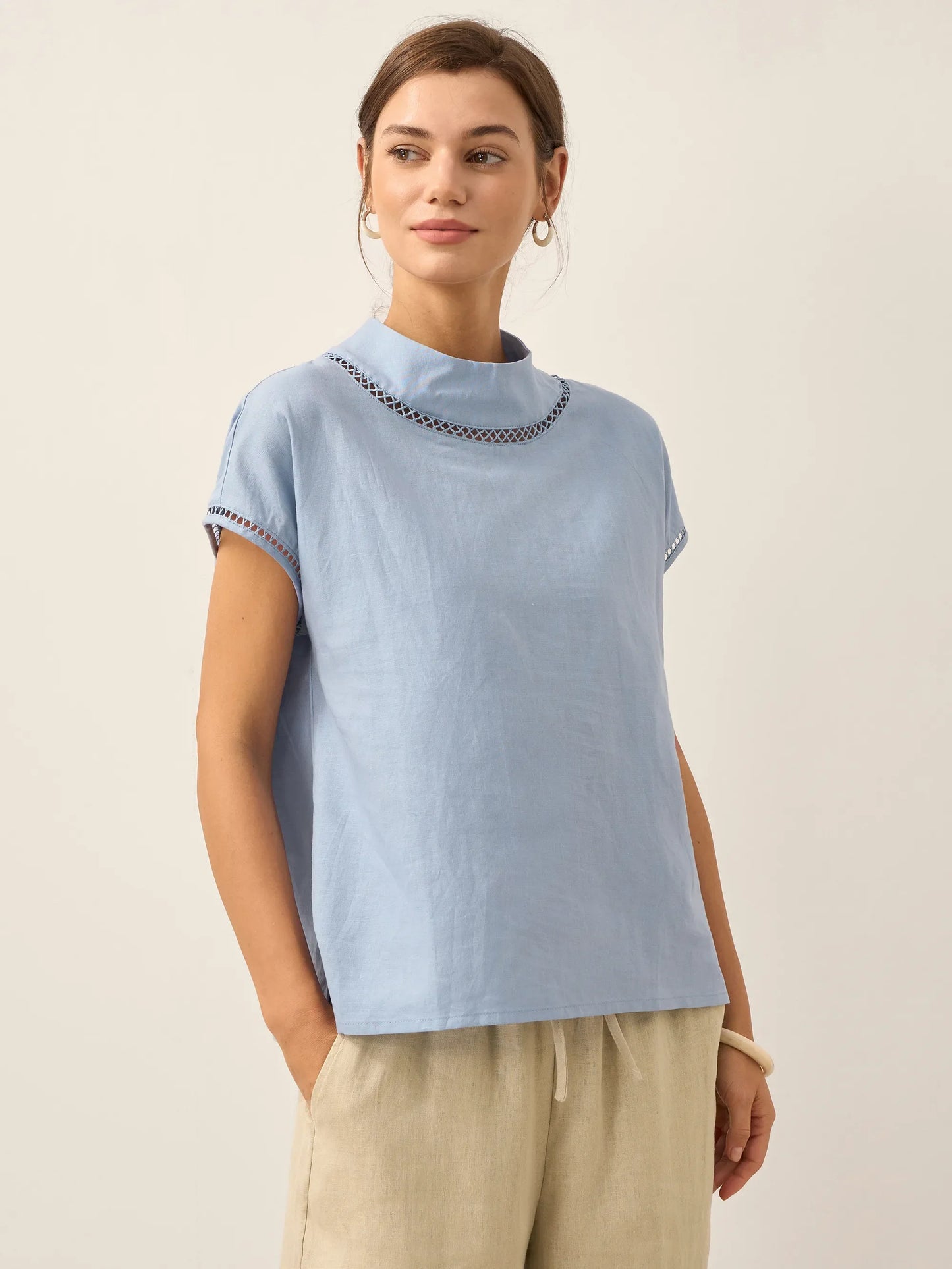 QUINN Cutout Turtleneck Top