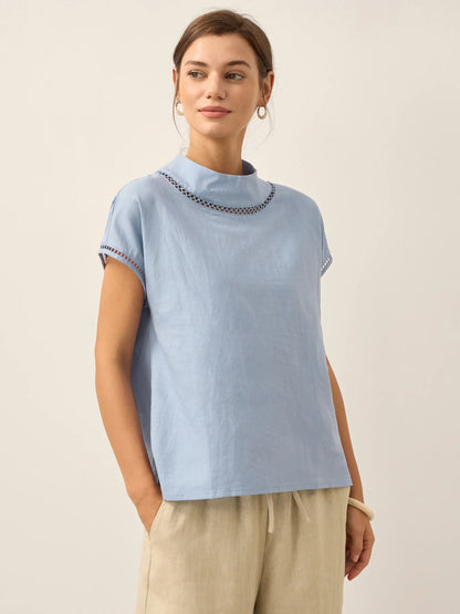 QUINN Cutout Turtleneck Top