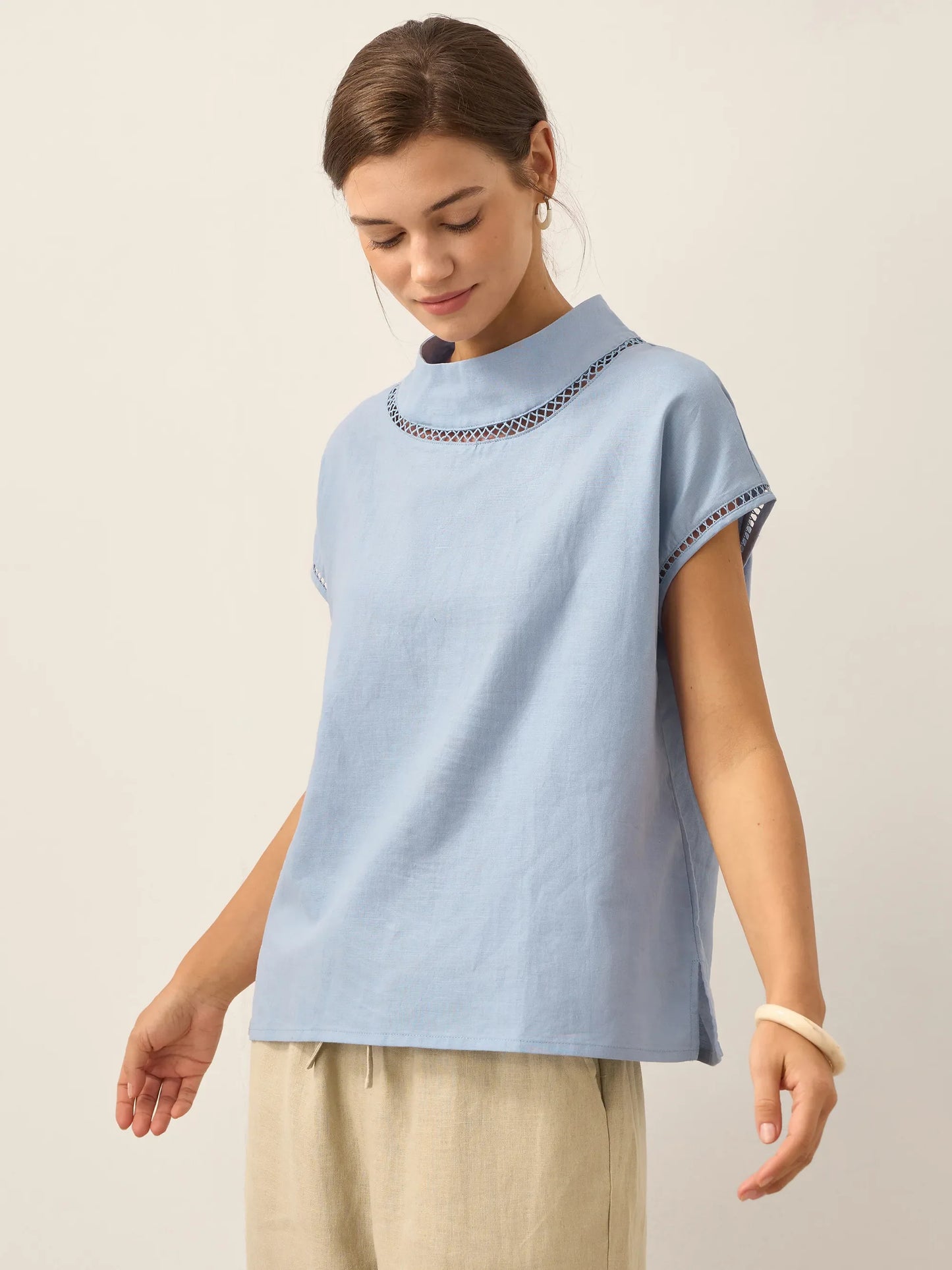 QUINN Cutout Turtleneck Top