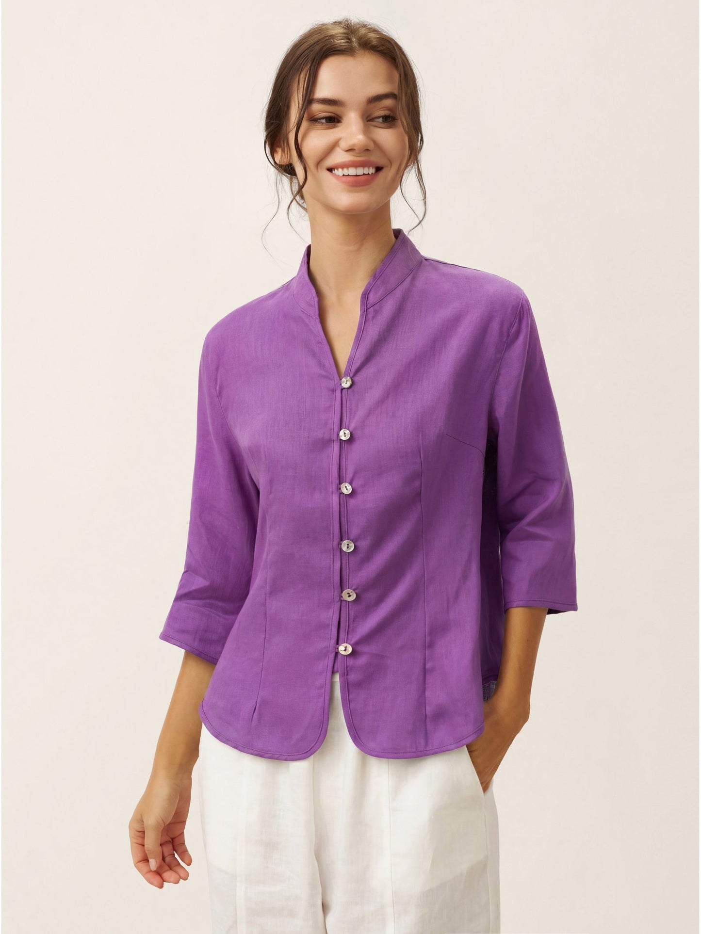 AMELIA Hand Button Fitted Jacket