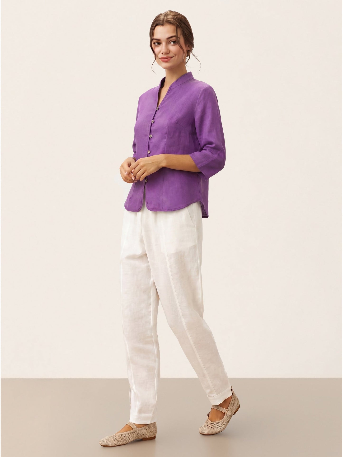 AMELIA Hand Button Fitted Jacket