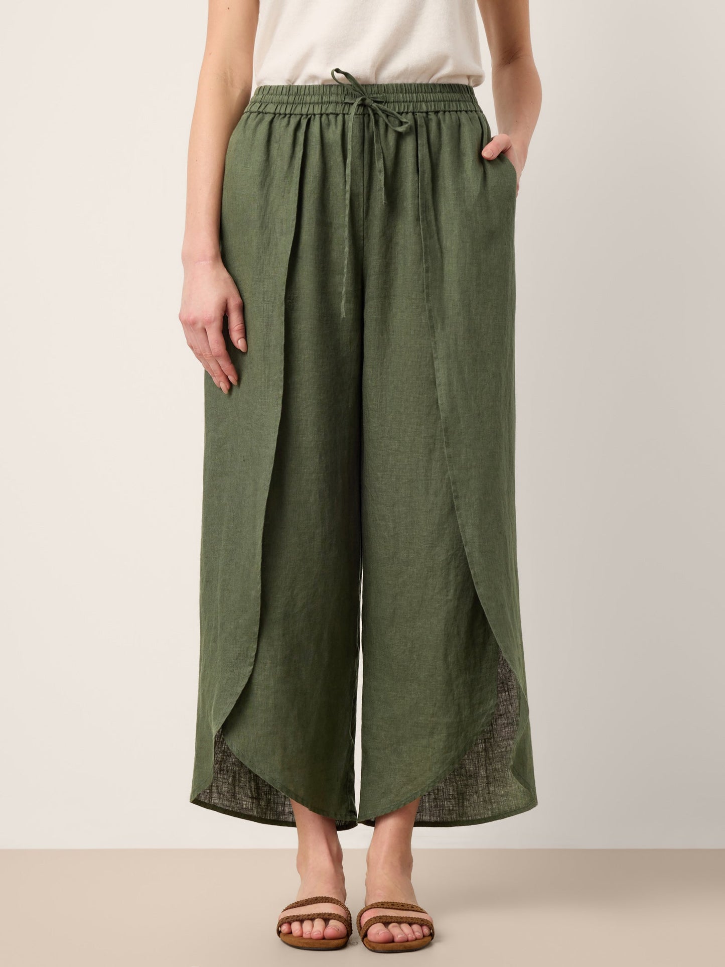 PEREGRINE Layered Slit Wide-Leg Drawstring Pants