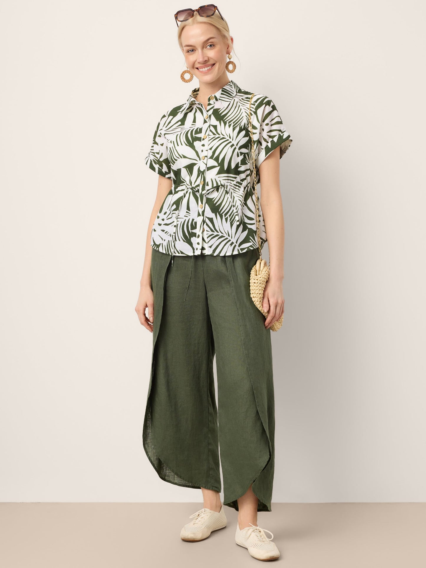 PEREGRINE Layered Slit Wide-Leg Drawstring Pants