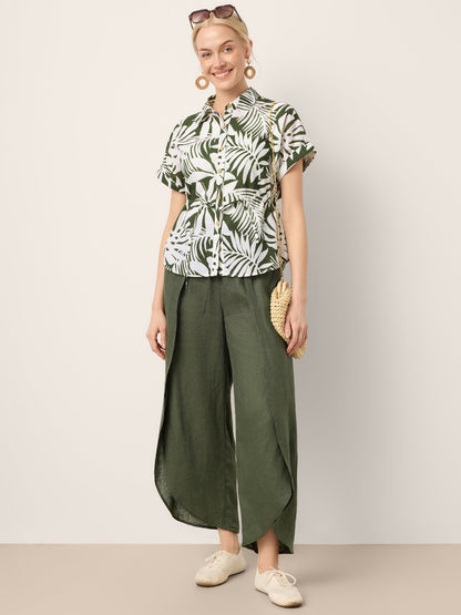 PEREGRINE Layered Slit Wide-Leg Drawstring Pants