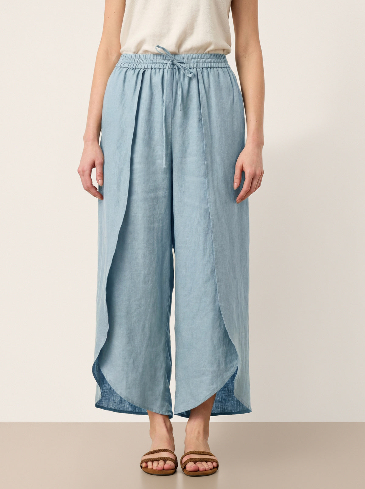 PEREGRINE Layered Slit Wide-Leg Drawstring Pants