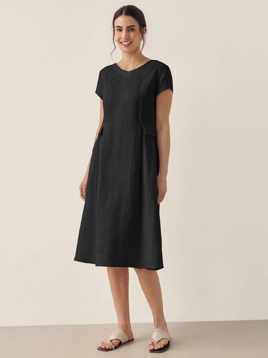 ALEXA Natural Summer V-Neck Dress