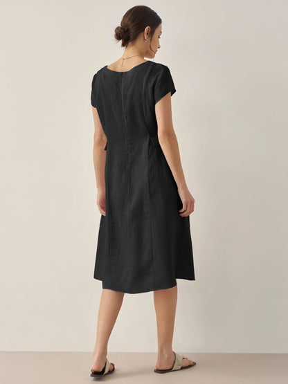 ALEXA Natural Summer V-Neck Dress