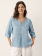 TABITHA Split Neck Inverted Pleat Top