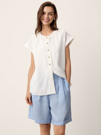 IRISSA Pleated Cuffed Shorts
