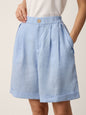 IRISSA Pleated Cuffed Shorts