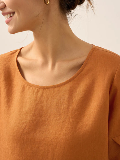 LAUREL Round Neck Petal-Sleeve Pullover