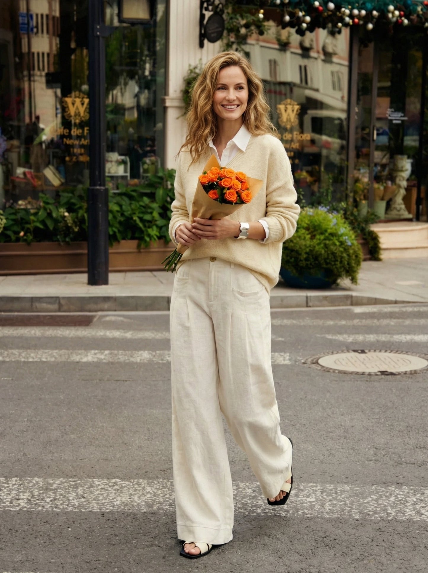 VERIDIANA Sculpted Pleat Elasticated Back Relaxed Pants