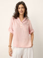 OLGA Soft Collar Tab Sleeve Top