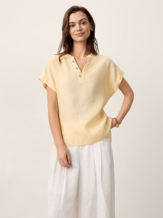 CRESSA Stand-Collar Curved-Hem Top
