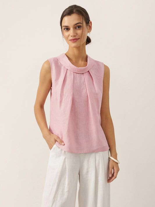 BLAIR Structured Collar Sleeveless Blouse