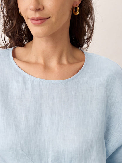 PAULA Tie Front Drop Shoulder Top