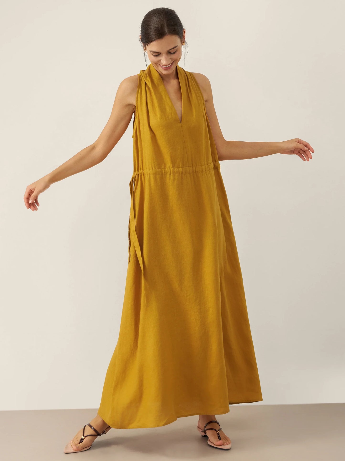 BETH V-Neck Halter Maxi Dress