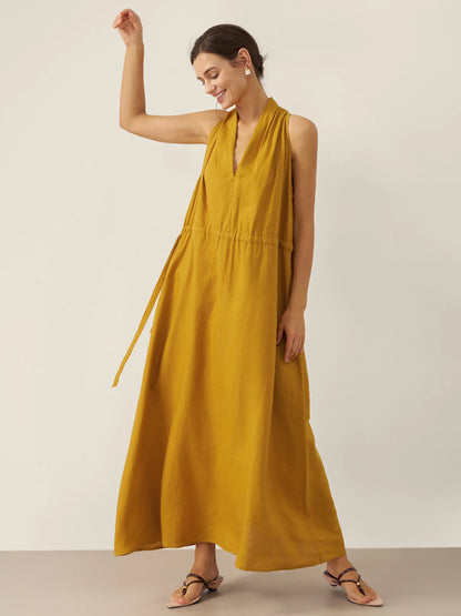BETH V-Neck Halter Maxi Dress
