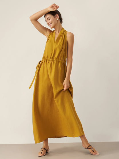 BETH V-Neck Halter Maxi Dress