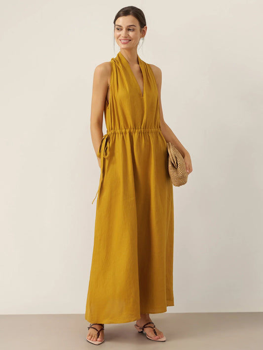 BETH V-Neck Halter Maxi Dress