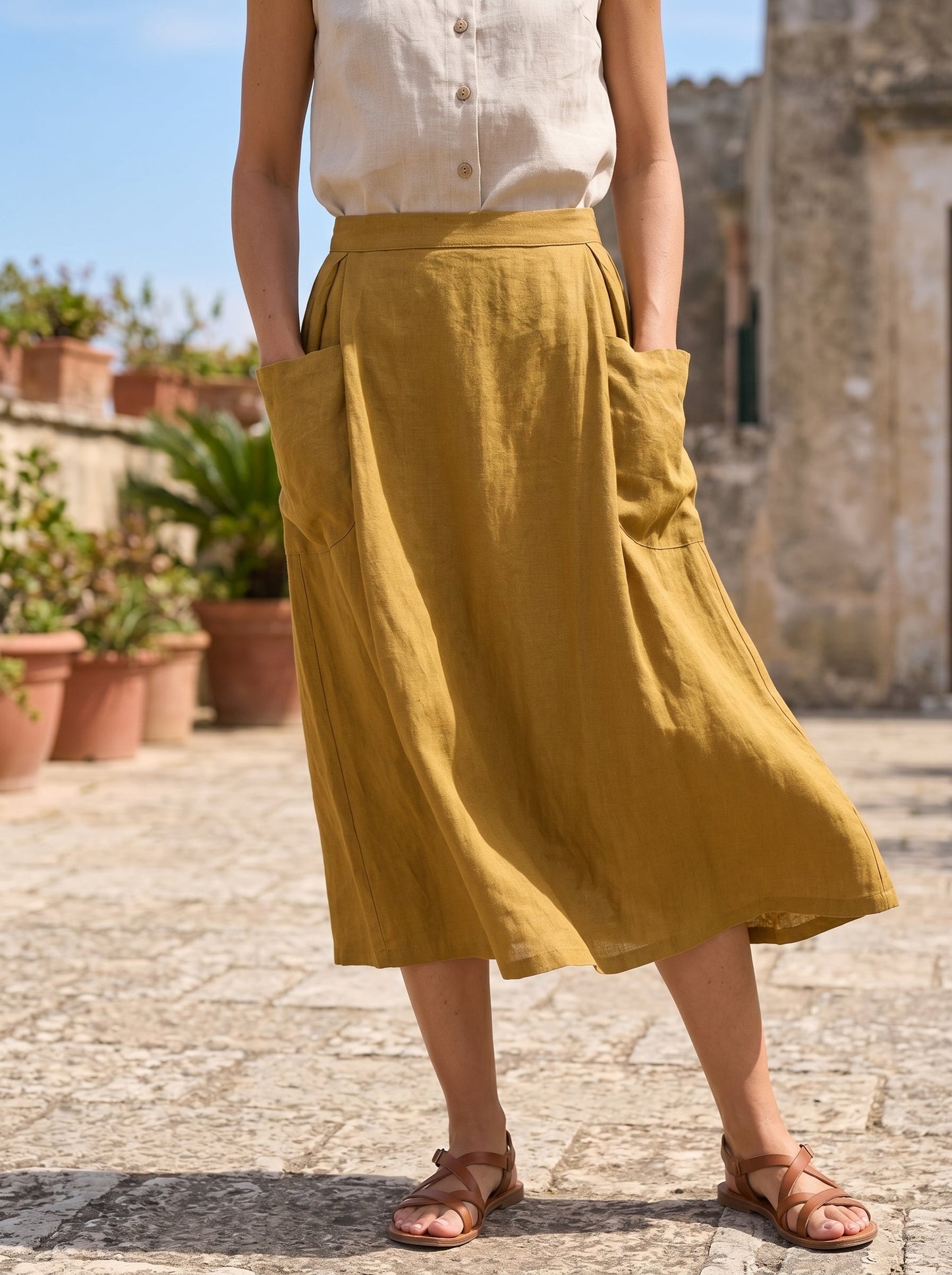 MARINA Elastic Waist Skirt