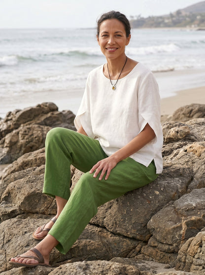 LAUREL Round Neck Petal-Sleeve Pullover