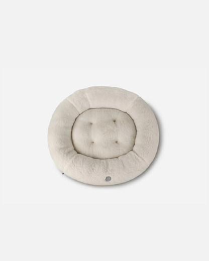 Chester & Lee | Furry Beige Donut Dog Bed