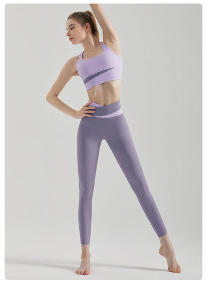 Vest High Strength Shockproof Push-up Bra & Long Pants Two-Piece