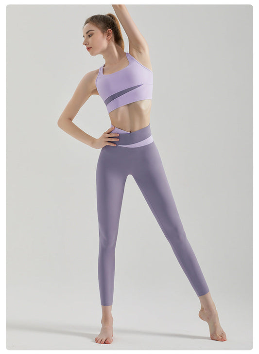 Vest High Strength Shockproof Push-up Bra & Long Pants Two-Piece