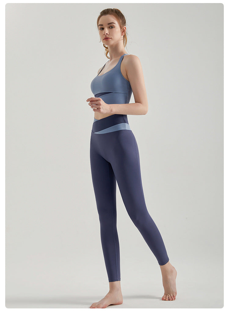Vest High Strength Shockproof Push-up Bra & Long Pants Two-Piece