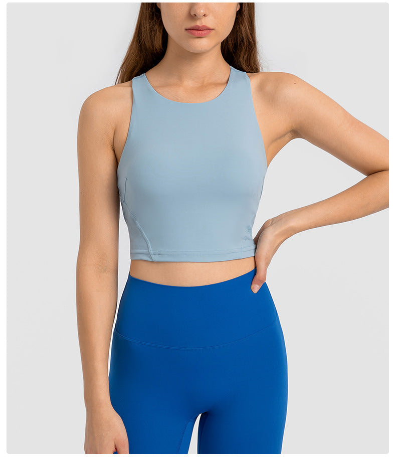 Pull High Round Tie Chest Pad Nude Feel Tight High Elastic Top