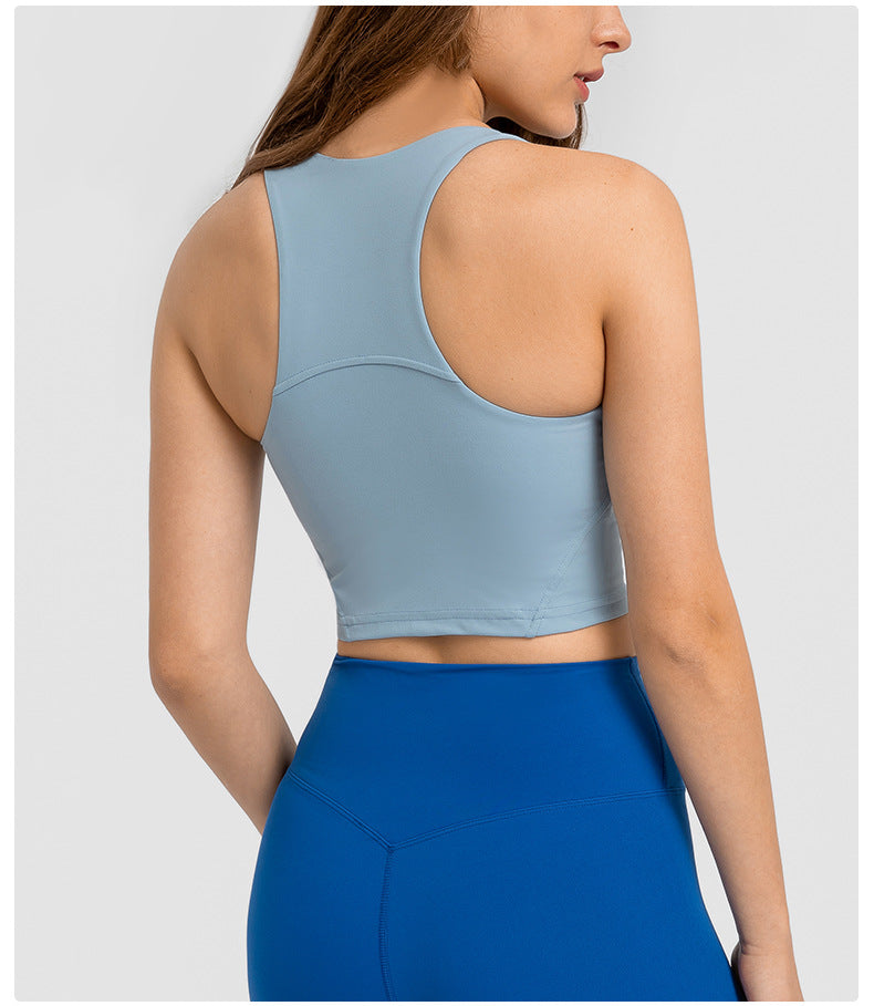 Pull High Round Tie Chest Pad Nude Feel Tight High Elastic Top