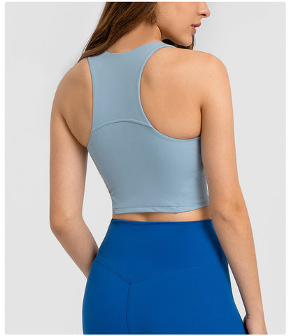 Pull High Round Tie Chest Pad Nude Feel Tight High Elastic Top