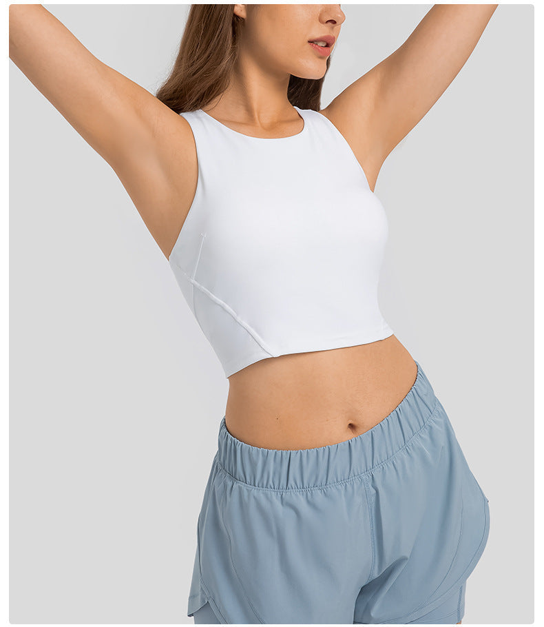 Pull High Round Tie Chest Pad Nude Feel Tight High Elastic Top