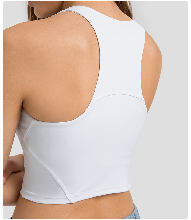 Pull High Round Tie Chest Pad Nude Feel Tight High Elastic Top