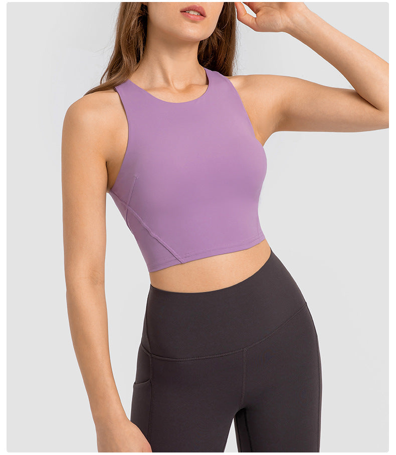 Pull High Round Tie Chest Pad Nude Feel Tight High Elastic Top