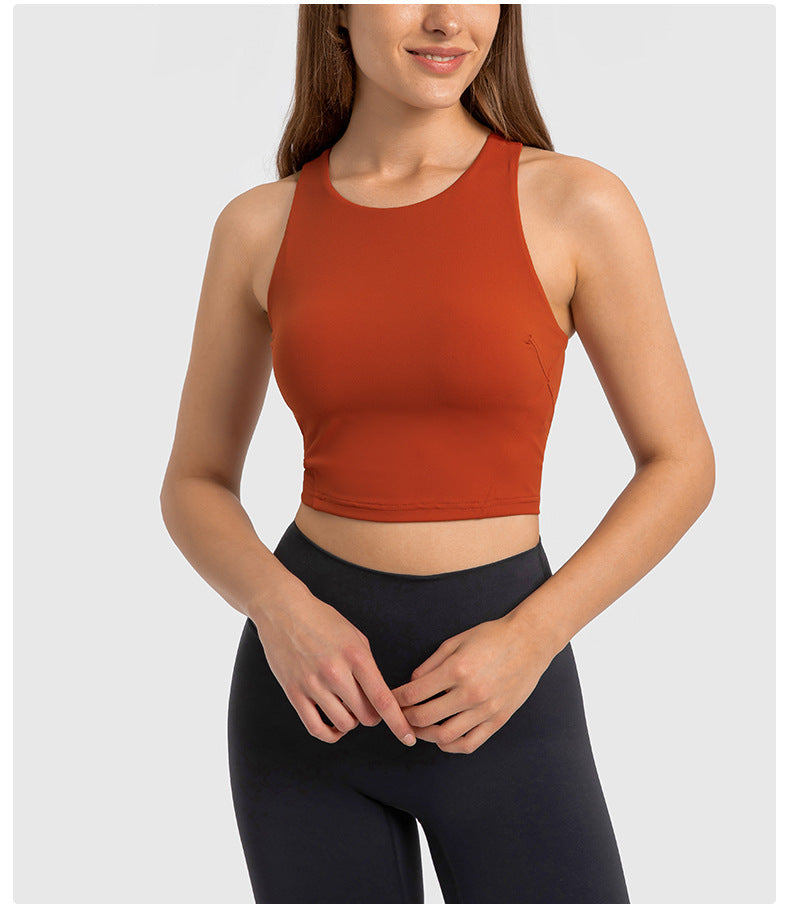 Pull High Round Tie Chest Pad Nude Feel Tight High Elastic Top