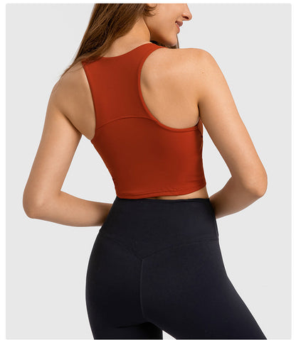 Pull High Round Tie Chest Pad Nude Feel Tight High Elastic Top