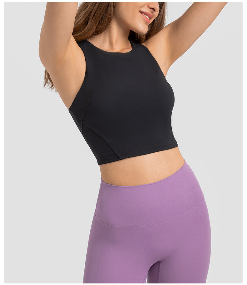 Pull High Round Tie Chest Pad Nude Feel Tight High Elastic Top