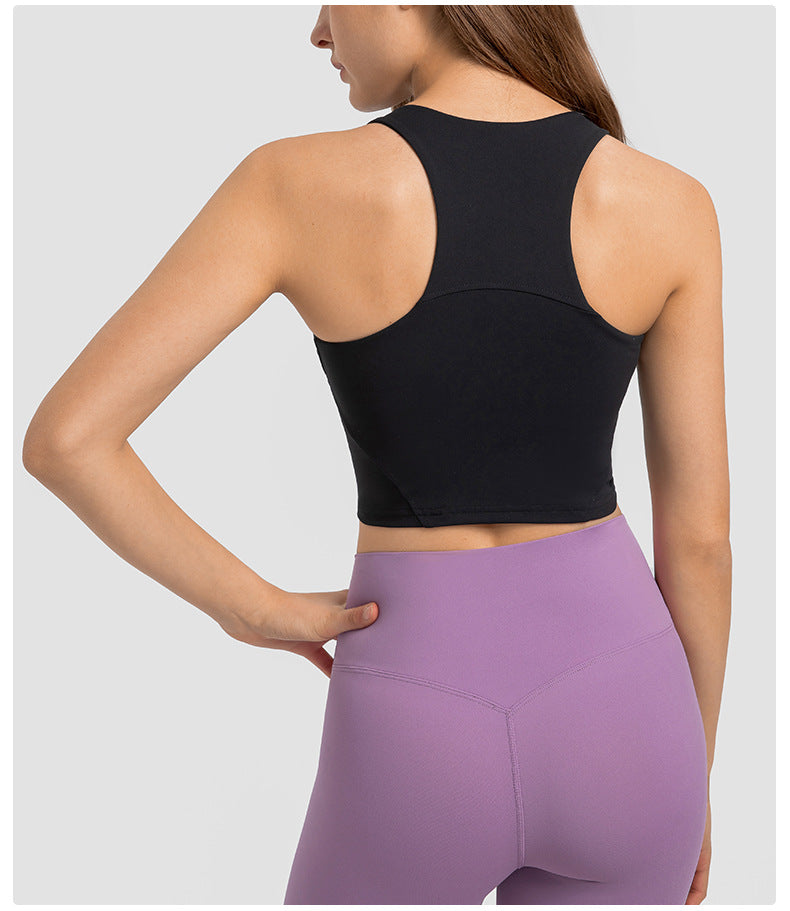 Pull High Round Tie Chest Pad Nude Feel Tight High Elastic Top