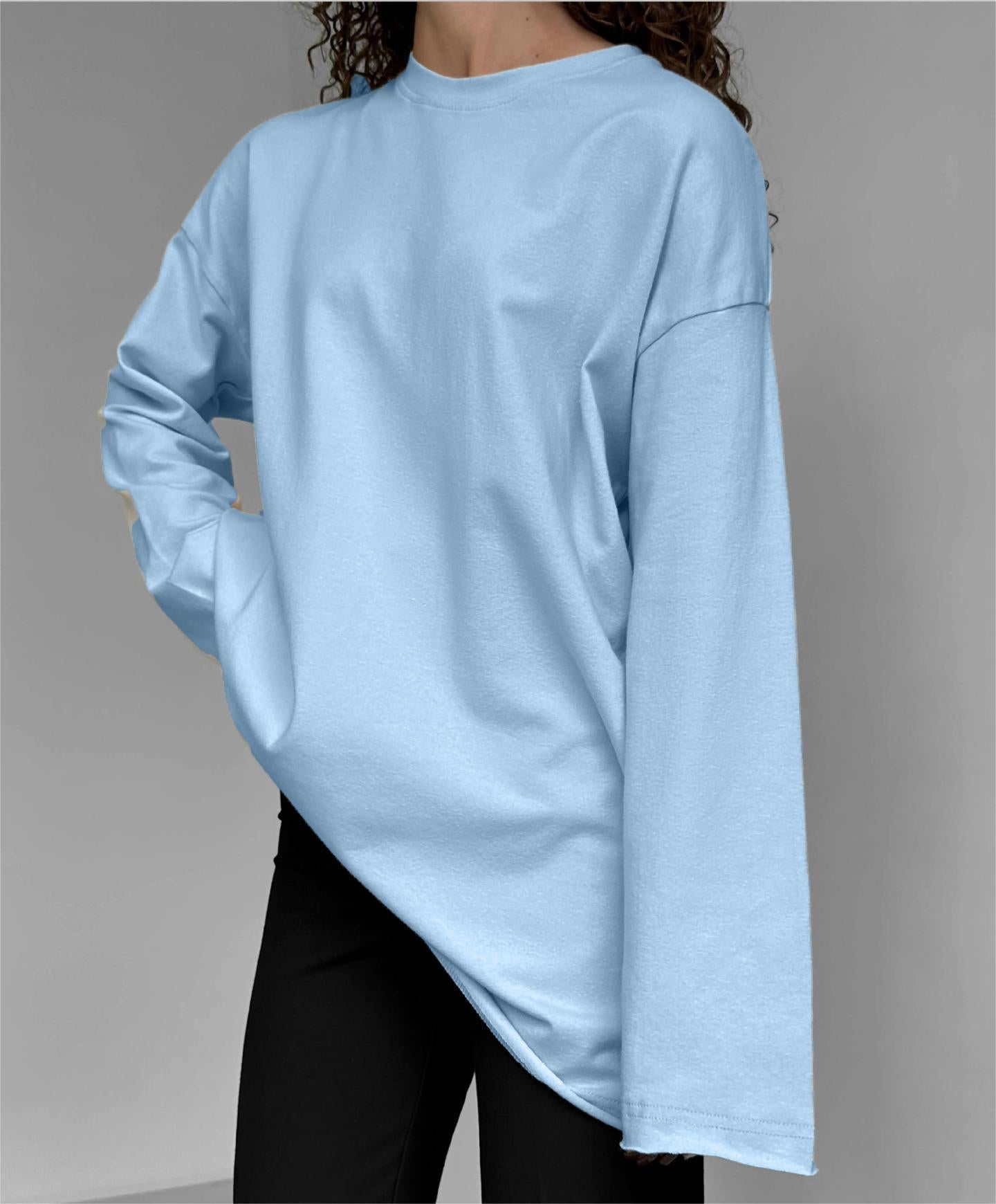 Spring Autumn Cotton Long Sleeved Loose Top