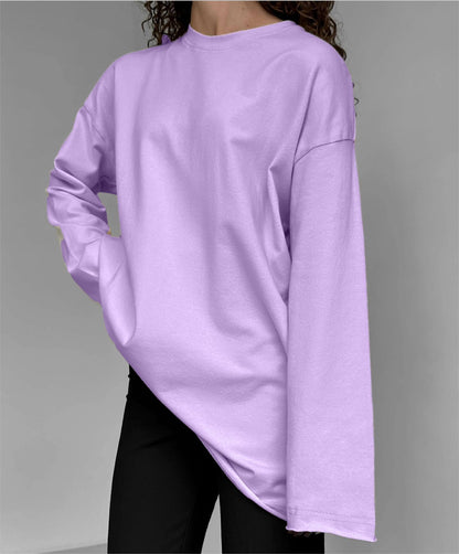 Spring Autumn Cotton Long Sleeved Loose Top