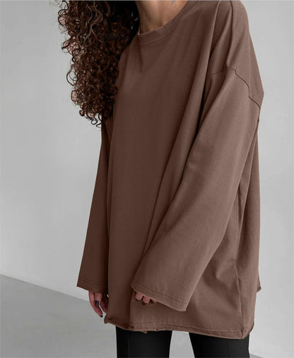 Spring Autumn Cotton Long Sleeved Loose Top