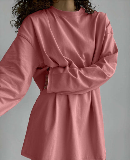 Spring Autumn Cotton Long Sleeved Loose Top
