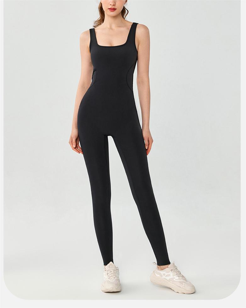 U-Neck Sleeveless Slim Fit Hollow Cutout Jumpsuit