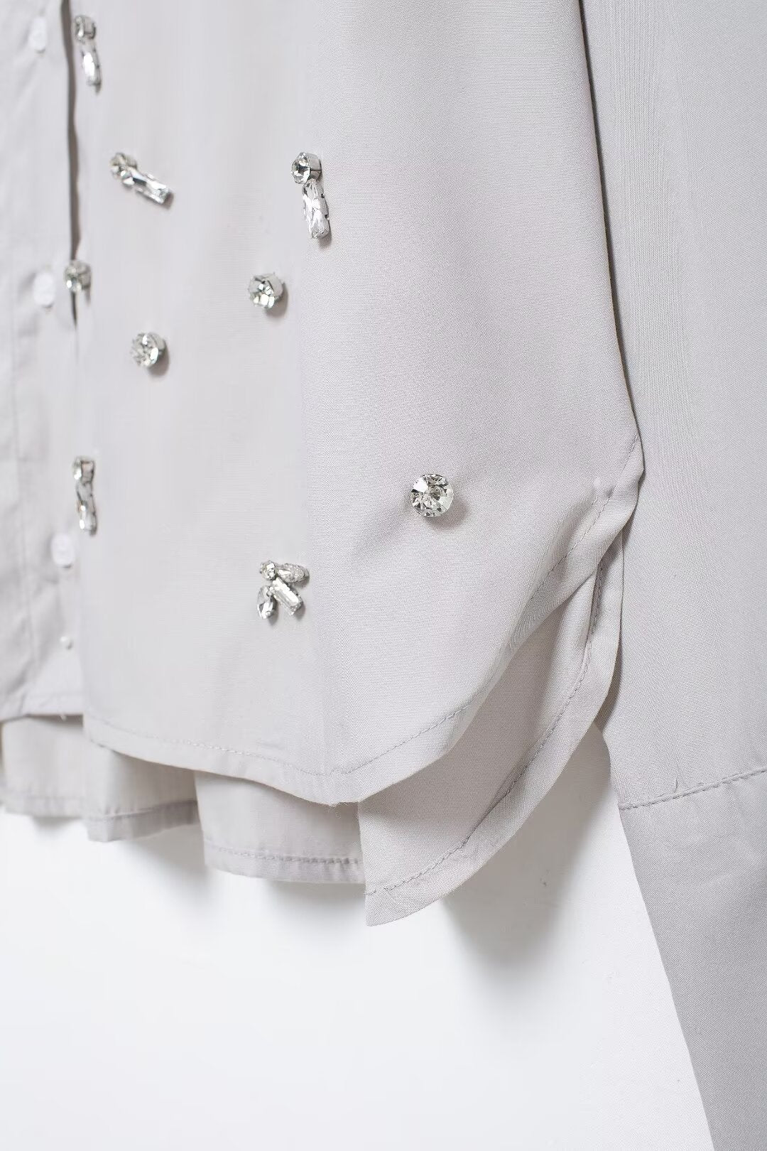 Jewelry Poplin Shirt Casual Two-Piece Set