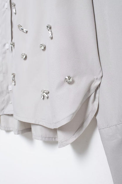 Jewelry Poplin Shirt Casual Two-Piece Set