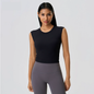 Sleeveless Vest w/ Chest Pad Hollow Out Cutout Top